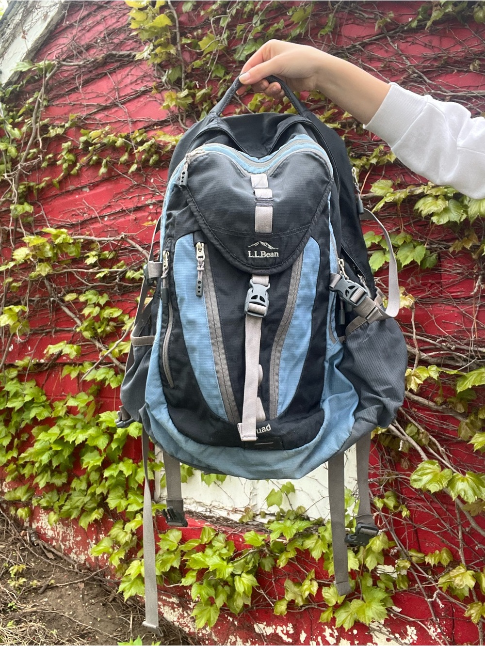 L.L. Bean Black and Light Blue Men's Backpack